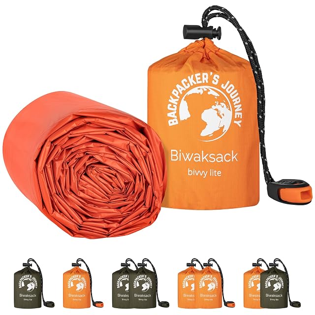 Sursac de survie orange Backpacker’s Journey, vendu par lot de deux
