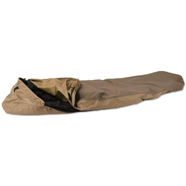 Housse de sac de couchage Mil-Tec Modular coloris coyote, avec un zip latéral bidirectionnel