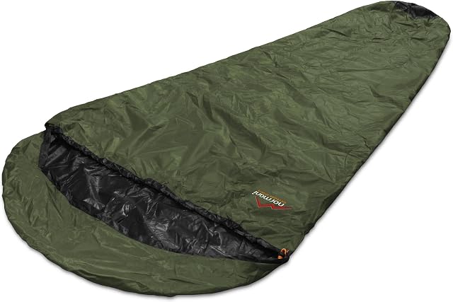 Housse-sursac de sac de couchage normani vert olive avec un zip à droite
