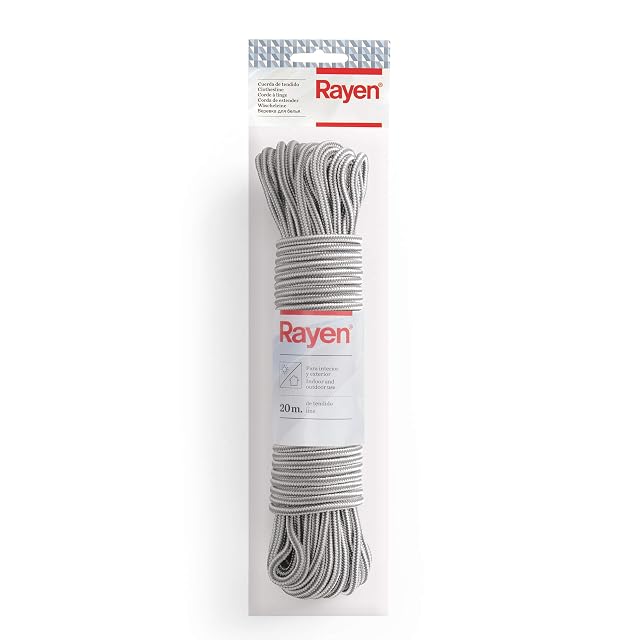 Couronne de corde à linge en nylon gris Rayen