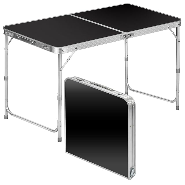 Table pliante multiusage en aluminium blanc GOODS+GADGETS avec poignée de transport