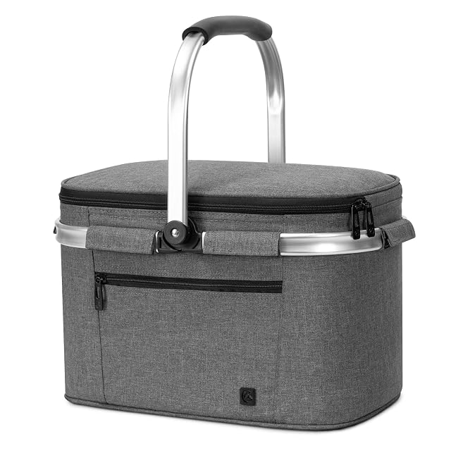 Panier isotherme pliant ALLCAMP avec des poignées rembourrées