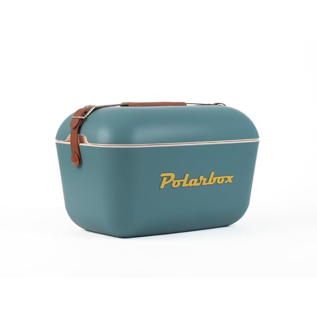 Glacière rigide Kreher Polarbox de 20 litres en bleu classique avec une bandoulière