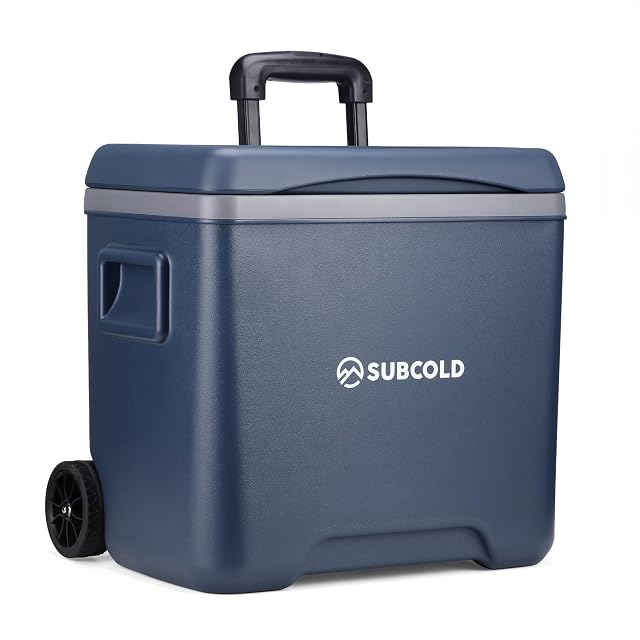 Glacière Subcold Chilly30 bleue à roues avec une poignée télescopique