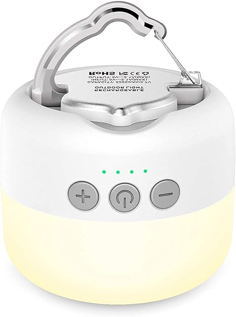 Lanterne de camping LED rechargeable YFW avec des aimants, un crochet et une sortie batterie externe USB