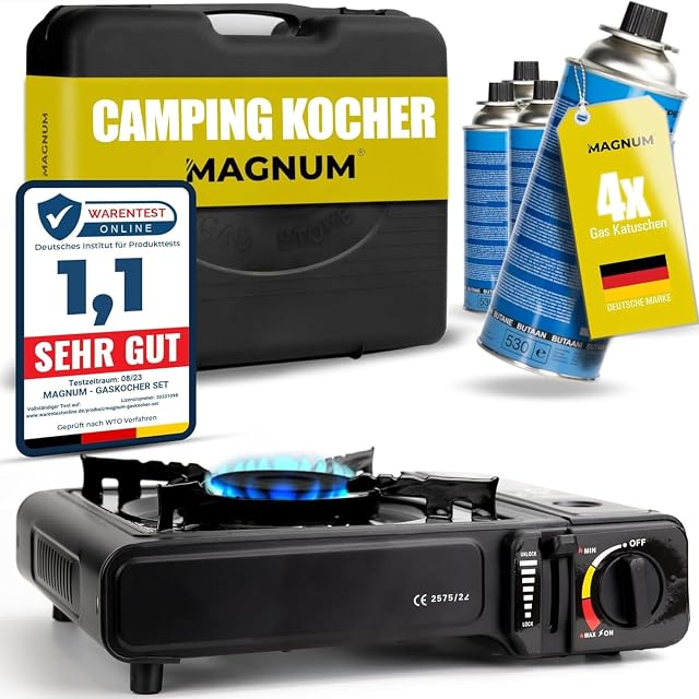 Réchaud de camping à gaz Magnum à un feu avec des cartouches de butane