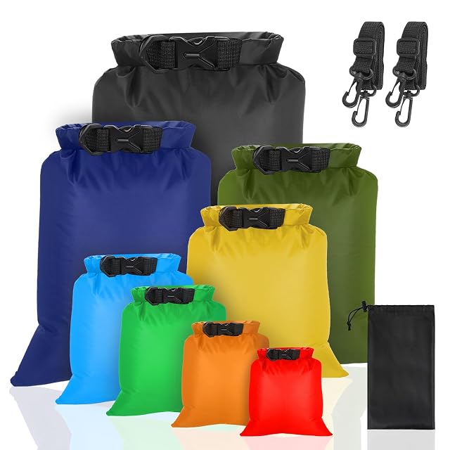 Lot de huit sacs étanches colorés VFANDV, par tailles croissantes