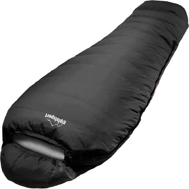 Sac de couchage momie ultraléger gipfelsport avec une collerette thermique et une housse de compression