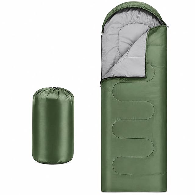 Sac de couchage momie à capuche Retoo en polyester avec un garnissage synthétique