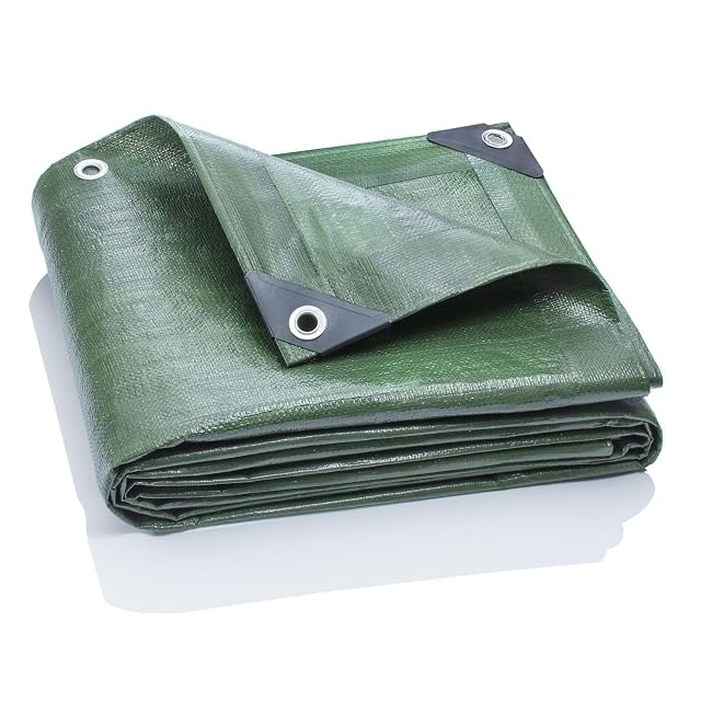 Bâche tissée verte GardenMate avec des œillets en aluminium