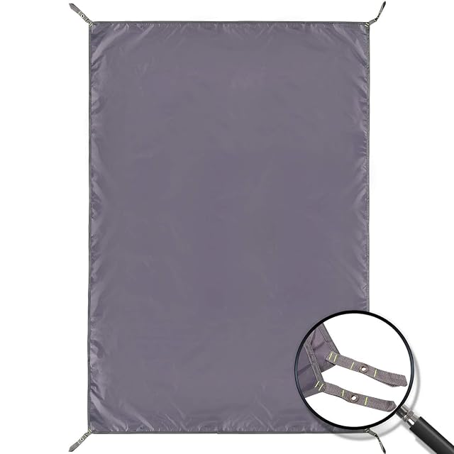 Tarp rectangulaire étanche REDCAMP en polyester ripstop avec des œillets sur les bords