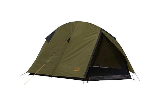 Tente dôme olive Grand Canyon CARDOVA 1 avec un arceau unique en arche et une chambre en moustiquaire